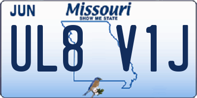 MO license plate UL8V1J