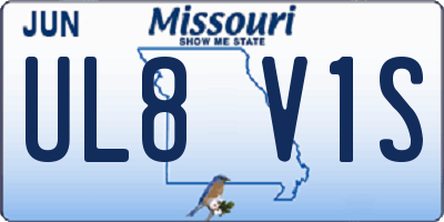 MO license plate UL8V1S