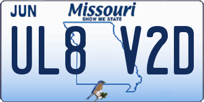 MO license plate UL8V2D