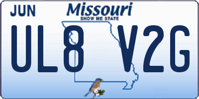 MO license plate UL8V2G
