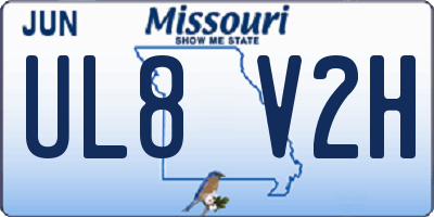 MO license plate UL8V2H