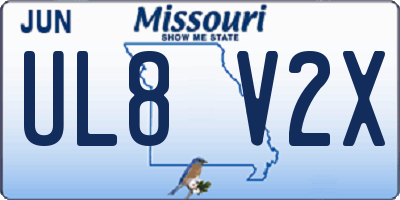 MO license plate UL8V2X