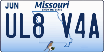 MO license plate UL8V4A