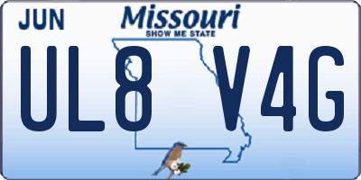 MO license plate UL8V4G