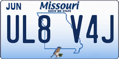 MO license plate UL8V4J