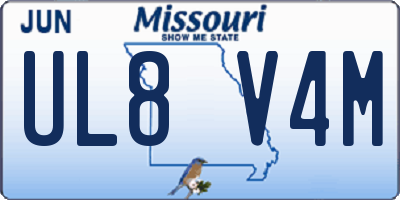 MO license plate UL8V4M