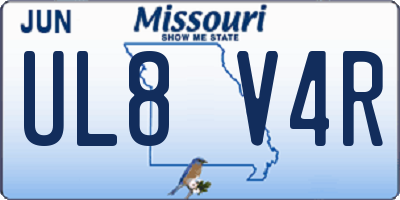 MO license plate UL8V4R