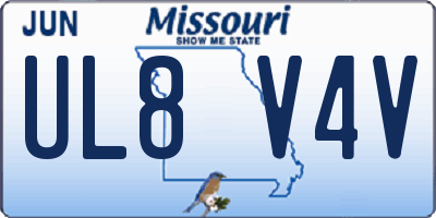 MO license plate UL8V4V