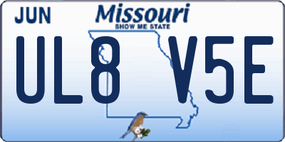 MO license plate UL8V5E