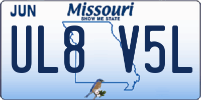MO license plate UL8V5L