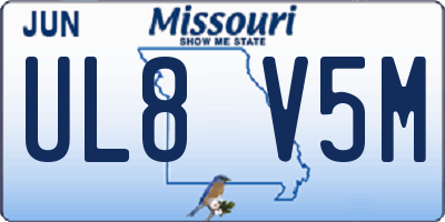 MO license plate UL8V5M
