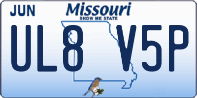 MO license plate UL8V5P