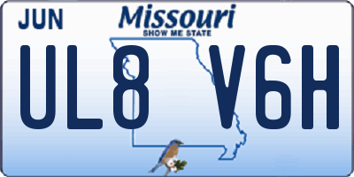 MO license plate UL8V6H