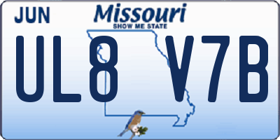 MO license plate UL8V7B