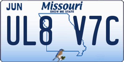 MO license plate UL8V7C