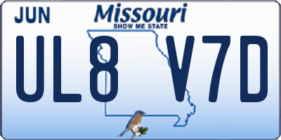 MO license plate UL8V7D