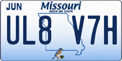 MO license plate UL8V7H
