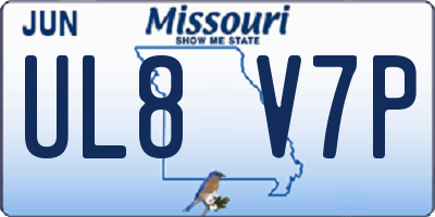 MO license plate UL8V7P