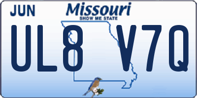 MO license plate UL8V7Q