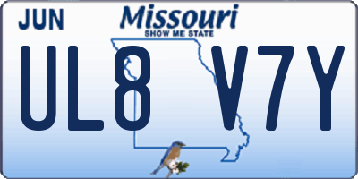 MO license plate UL8V7Y