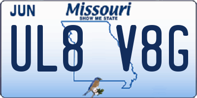 MO license plate UL8V8G