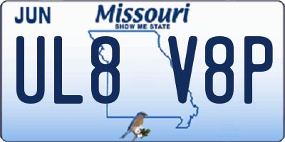 MO license plate UL8V8P