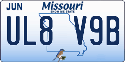 MO license plate UL8V9B
