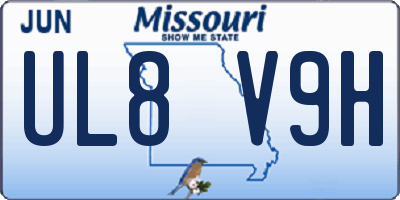 MO license plate UL8V9H