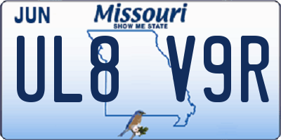 MO license plate UL8V9R