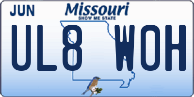 MO license plate UL8W0H