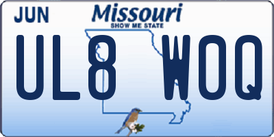 MO license plate UL8W0Q