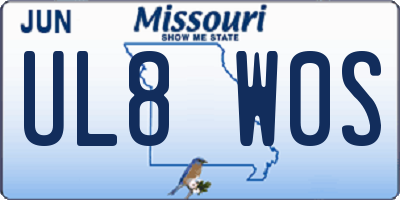 MO license plate UL8W0S
