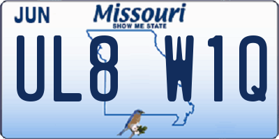 MO license plate UL8W1Q
