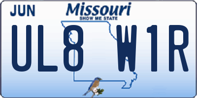 MO license plate UL8W1R