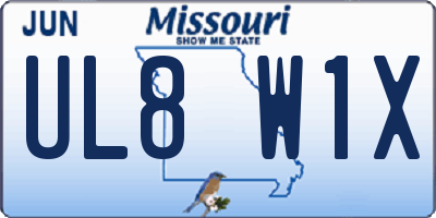 MO license plate UL8W1X