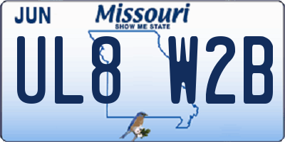 MO license plate UL8W2B