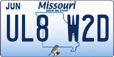 MO license plate UL8W2D