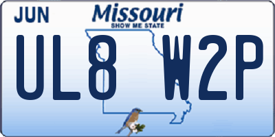 MO license plate UL8W2P
