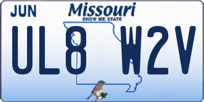 MO license plate UL8W2V