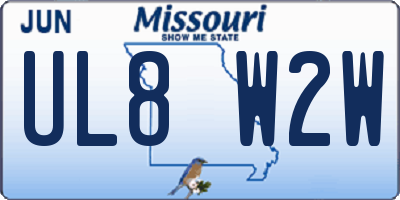 MO license plate UL8W2W