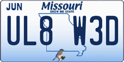 MO license plate UL8W3D