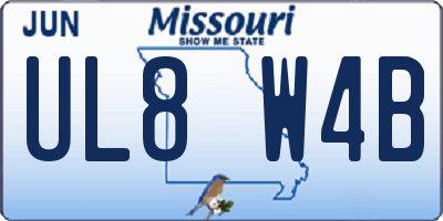 MO license plate UL8W4B