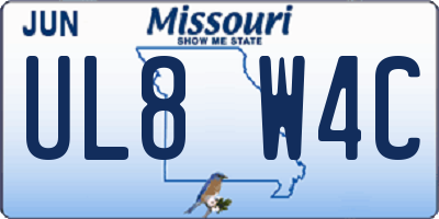 MO license plate UL8W4C