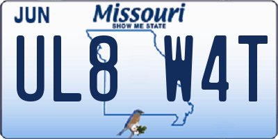 MO license plate UL8W4T