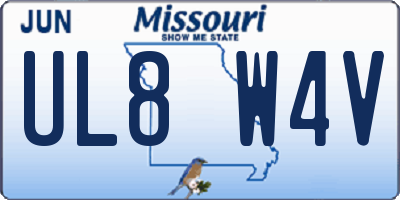 MO license plate UL8W4V