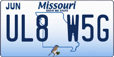 MO license plate UL8W5G