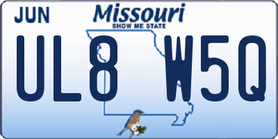 MO license plate UL8W5Q