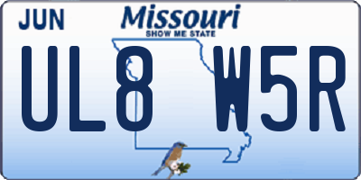 MO license plate UL8W5R