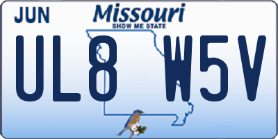 MO license plate UL8W5V