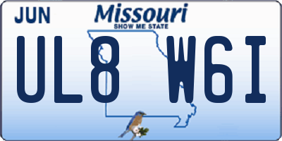 MO license plate UL8W6I